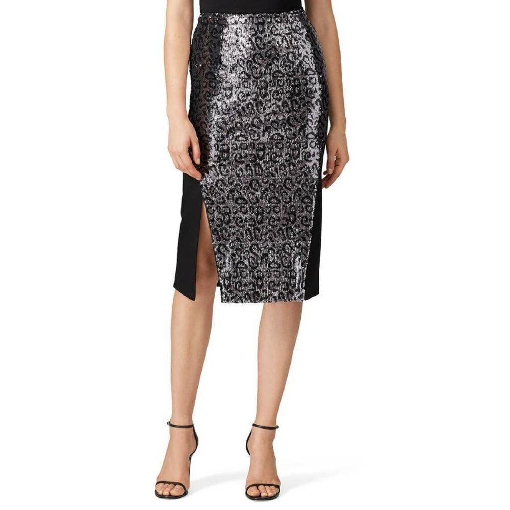 N12h First Row Sequin Midi Purple Leopard Print S… - image 4